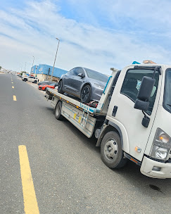 Tow truck on highway